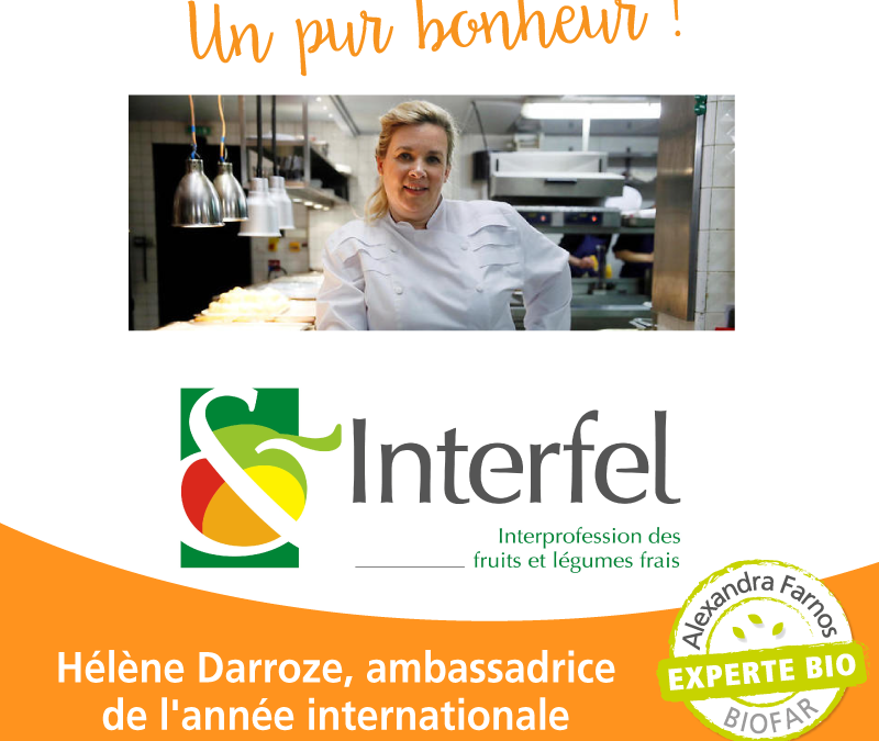 Hélène Darroze ambassadrice de l'année internationale des fruits et légumes Interfel